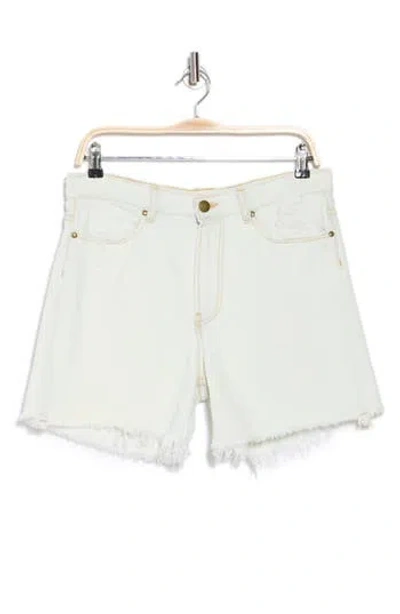 The Great . The Easy Distressed Denim Cutoff Shorts In White Bleach Wash