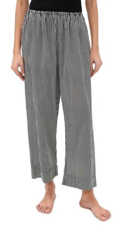 The Great The Easy Sleep Pants Black & Cream Crew Stripe