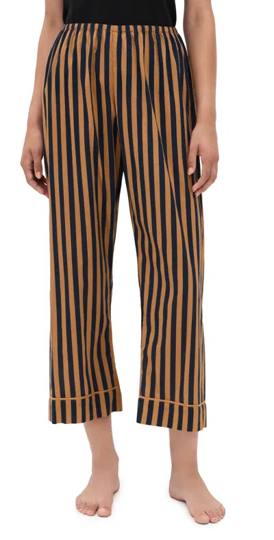 The Great The Easy Sleep Pants Club Stripe In Brown