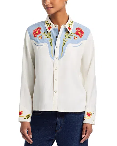 The Great The Embroidered Western Shirt In White