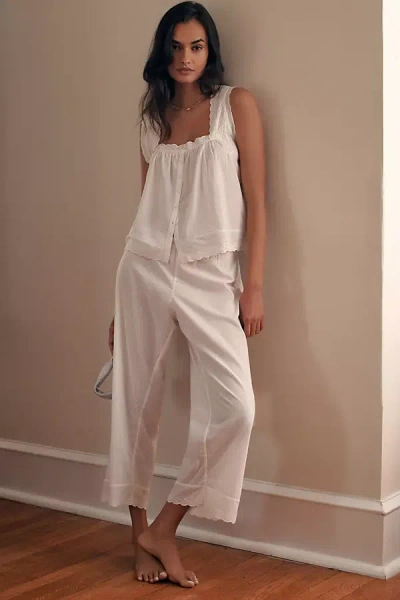 The Great The Eyelet Easy Pajama Pants In White