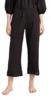 The Great The Eyelet Easy Sleep Pants Black In Black