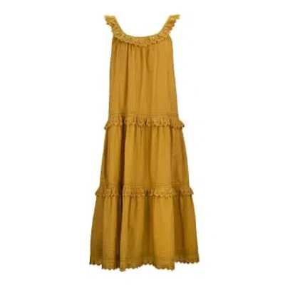 The Great The Eyelet Magnolia Dress In Ochre