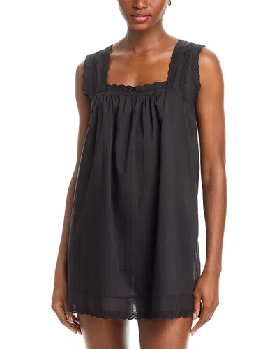 The Great The Eyelet Mini Tank Dress In Black