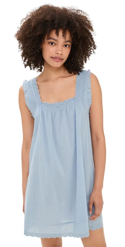 The Great The Eyelet Mini Tank Dress Rainwater In Blue