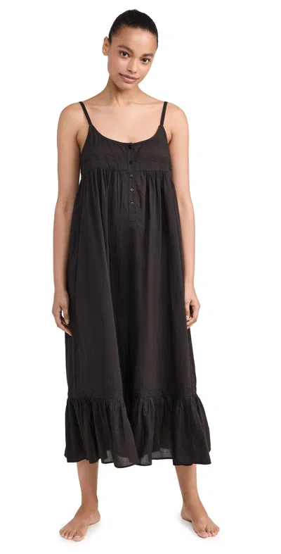 The Great The Eyelet Ruffle Tank Night Dress Black