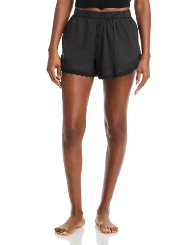 The Great The Eyelet Sleep Shorts In Black