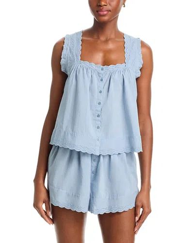 The Great The Eyelet Tank In Blue