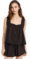 THE GREAT THE EYELET TANK BLACK