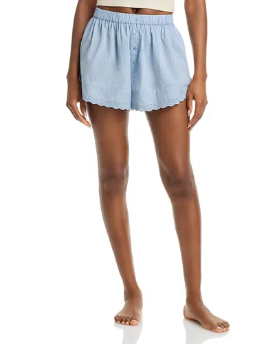 The Great The Eyelet Tape Shorts In Blue