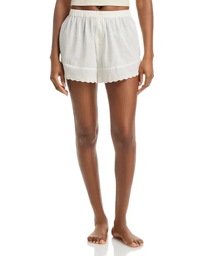 The Great The Eyelet Scalloped Tap Shorts In True White