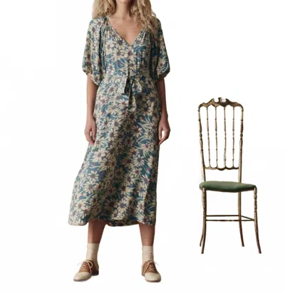 The Great The Fairground Dress In Blue Scattered Bloom In Multi