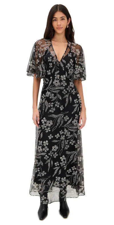 The Great The Festal Dress Brocade Floral In Black