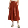 The Great The Field Cotton Corduroy Midi Skirt In Strawberry Jam