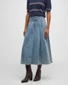 THE GREAT THE FIELD DENIM MIDI SKIRT