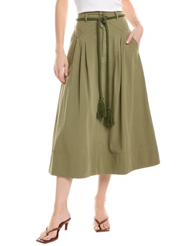 The Great The Field Midi Skirt In Green