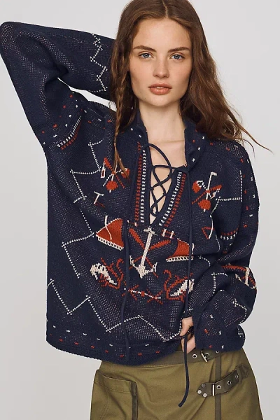 The Great The Fisherman Sweater In Blue
