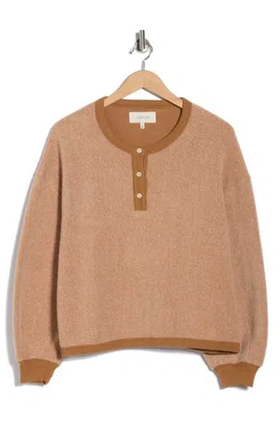 The Great . The Fleece Henley Sweatshirt In Neutral