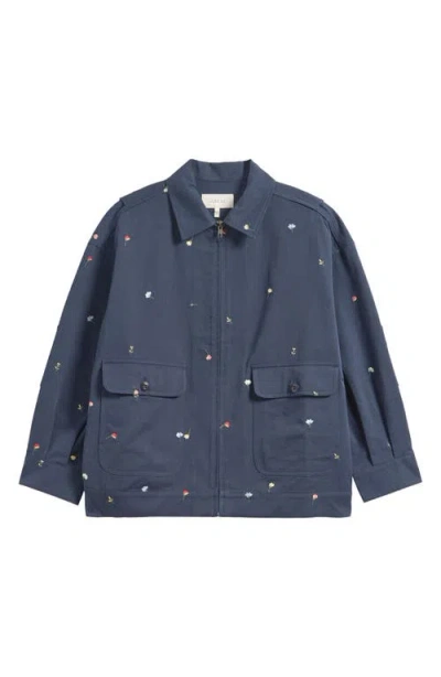 The Great . The Folsom Floral Chore Jacket In Blue