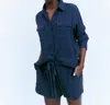 THE GREAT THE GAUZE RANCHO TOP IN NAUTICAL NAVY