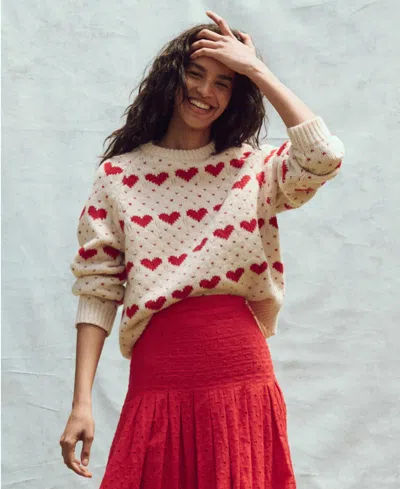 The Great The Heart Crew Sweater In Red In Multi