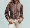 The Great The Honor Top In Black Frontier Stripe In Multi