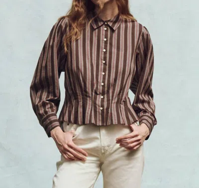 The Great The Honor Top In Black Frontier Stripe In Multi