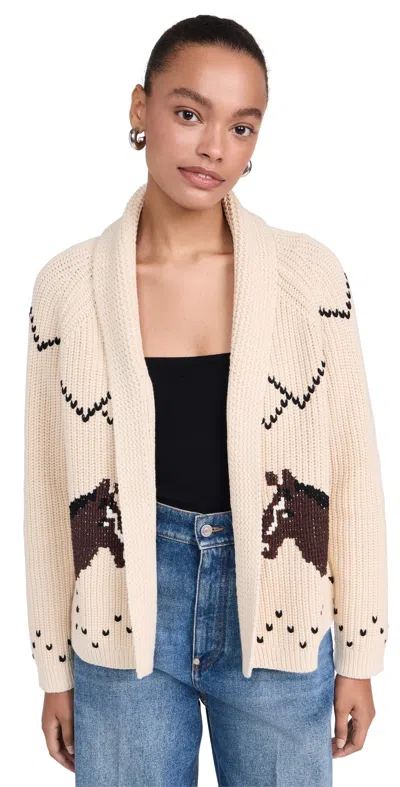 The Great . The Horse Lodge Cotton Blend Cardigan In Neutral