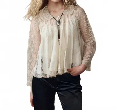 The Great The Keepsake Lace Collared Top In Cream In Neutral