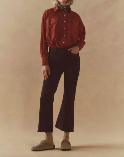 The Great The Kick Boot Pants In Slate In Burgundy