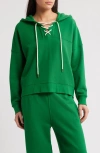 The Great . The Lace Up Hoodie In Dill