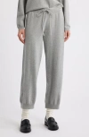 The Great . The Lantern Crop Cotton Sweatpants In Heather Grey