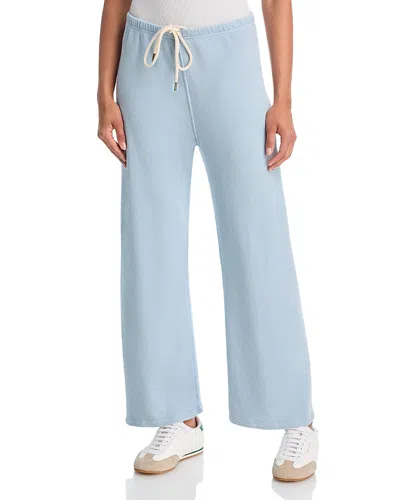 The Great The Lap Cropped Flare Sweatpants In Blue