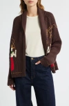 The Great . The Lasso Lodge Cotton Blend Cardigan In Brown