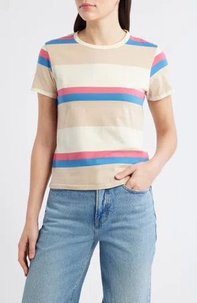 The Great . The Little Stripe Cotton T-shirt In Multi