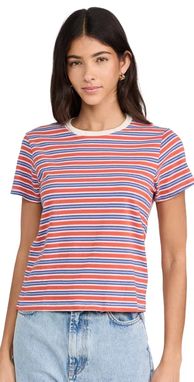The Great The Little Stripe Crewneck Cotton T-shirt In Campervan Stripe