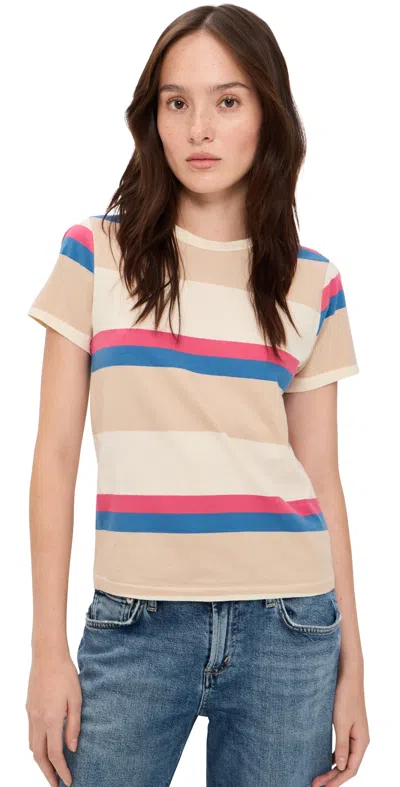 The Great The Little Tee In Study Hall Stripe In Multi
