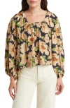 The Great The Magpie Floral Print Silk Crop Top In Victorian Rose Print