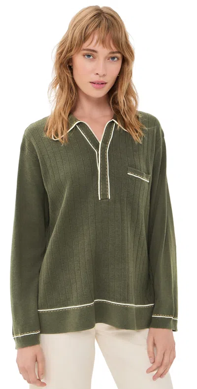 The Great The Menswear Tipping Polo Olive
