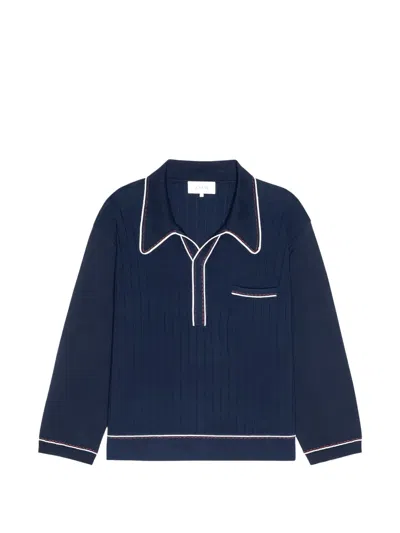 The Great The Menswear Tipping Polo Sweater In White