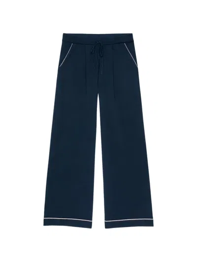 The Great The Menswear Tipping Wide-leg Trousers In Purple