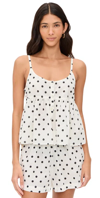 The Great The Nighttime Cami Cream Polka Dot