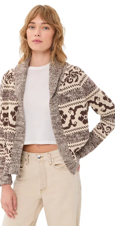 The Great The Nordic Flower Lodge Cardigan Marled Chestnut