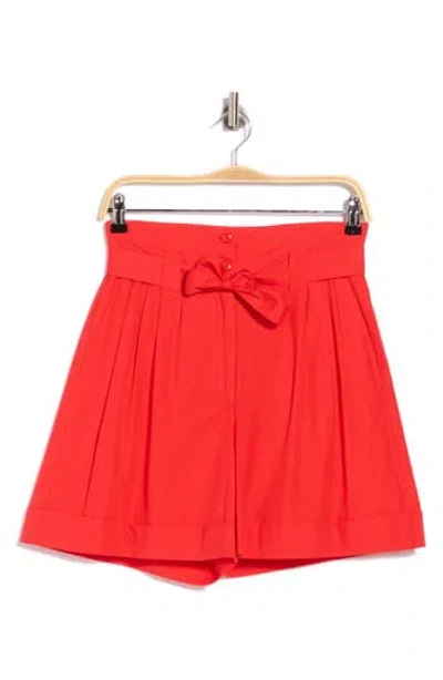 The Great . The Pleated Trouser Shorts In Red
