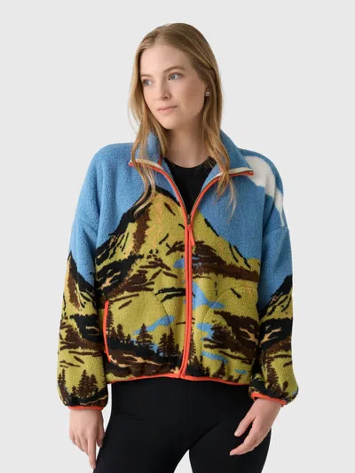 The Great The Plush Terrain Full-zip Jacket In California Eagle Landscape In Blue