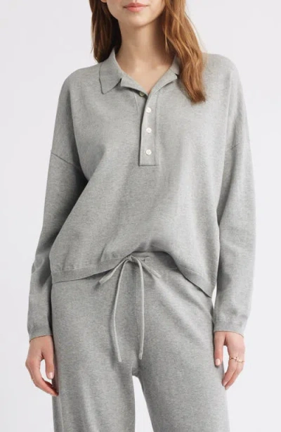 The Great . The Polo Sweater In Heather Grey