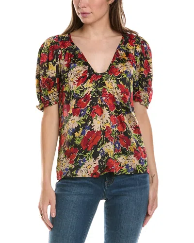 The Great Ponder Top In Hidden Garden Floral In Blue