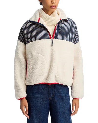 The Great The Print Half Zip Jacket In Neutral