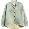 The Great . The Quilted Liner Jacket In Mottled Green