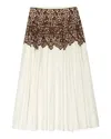 The Great The Regency Skirt Cream With Western Lace Print In Neutral